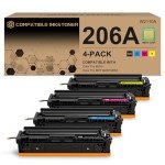 206A Toner Cartridges 4 Pack for HP Printers