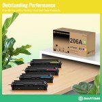 206A Toner Cartridges 4 Pack for HP Printers