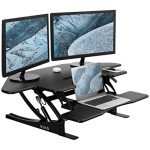 VIVO 43" Height Adjustable Corner Desk Converter