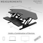 VIVO 43" Height Adjustable Corner Desk Converter