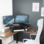 VIVO 43" Height Adjustable Corner Desk Converter