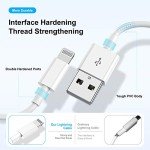 3 Pack Apple MFi Certified 6ft iPhone Charger Cable