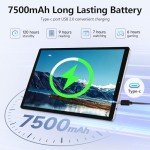 Android Tablet, 6GB RAM, 128GB Storage, Eye Protection