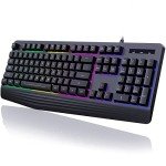 Yesbeaut Rainbow LED Gaming Keyboard with Wrist Rest