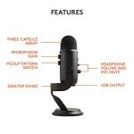 Logitech Blue Yeti USB Microphone for Streaming & Gaming