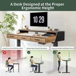 Electric Standing Desk with Drawers and Monitor Shelf