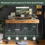 Electric Standing Desk with Drawers and Monitor Shelf