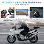 LBW Motorcycle Dash Cam with Dual HD Cameras