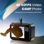 4K WiFi Action Camera with 64MP & 8X Zoom