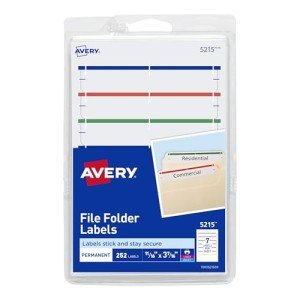Avery Easy Peel File Folder Labels, Assorted Sheets