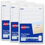 Avery Easy Peel File Folder Labels - White, 3 Pack