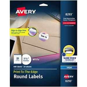 Avery Matte White Round Labels, 1.5", 400 Pack