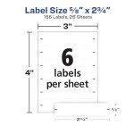 Avery Non-Printable File Folder Labels, White, 156 Count