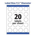 Avery Matte White Round Labels, 1.5", 400 Pack