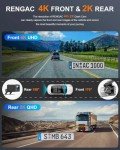 RENGAC 4K Dual Dash Cam with WiFi and GPS