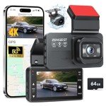 4K Dual Dash Cam with GPS and Night Vision