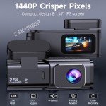 Dual Dash Cam 2.5K Front and Rear with Wi-Fi
