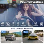 4K Dual Dash Cam with GPS and Night Vision