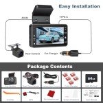 4K Dual Dash Cam with GPS and Night Vision