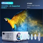 1080P WiFi Bluetooth Projector with Tripod, 300" Display