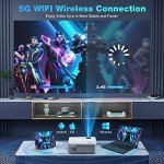 1080P WiFi Bluetooth Projector with Tripod, 300" Display