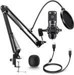 USB Condenser Microphone Kit for Streaming & Recording