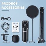 USB Condenser Microphone Kit for Streaming & Recording