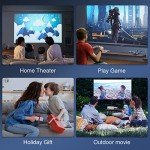 1080P WiFi Bluetooth Projector with Tripod, 300" Display