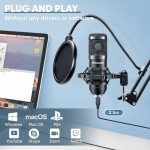 USB Condenser Microphone Kit for Streaming & Recording
