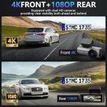 4K Front & Rear Dash Cam with WiFi