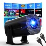 Mini WiFi Projector with 1080P, Bluetooth, and Apps