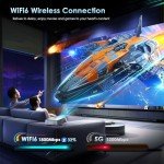 4K WiFi Projector with Bluetooth 5.3 for Outdoors