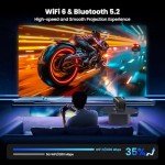 Mini WiFi Projector with 1080P, Bluetooth, and Apps