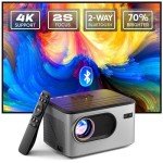 PANSEBA 4K Mini Bluetooth Projector for Home Use