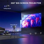 PANSEBA 4K Mini Bluetooth Projector for Home Use
