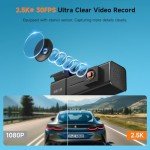 2.5K WiFi Dash Cam with Night Vision and App