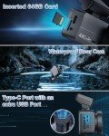 4K WiFi Dash Cam Front & Rear with 64GB Card