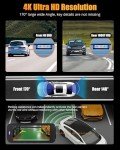 4K Front and Rear Dual Dash Cam with WiFi