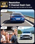 3-Channel 4K Dash Cam with Night Vision