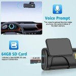 2K WiFi Dash Cam with Free 64GB SD Card