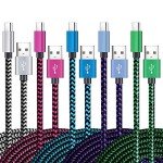 Teeind 5-Pack Braided USB Type C Fast Charging Cables