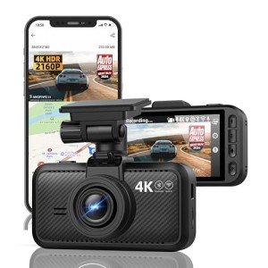 4K Dash Cam with GPS, WiFi, and Night Vision