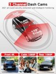 3-Channel 4K Dash Cam with WiFi & Night Vision