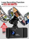 3-Channel 4K Dash Cam with WiFi & Night Vision