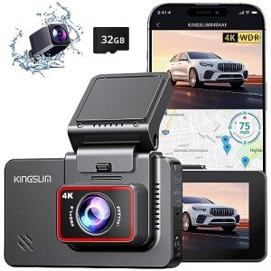 Kingslim D4 Dual Dash Cam 4K with WiFi