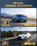 4K Dual Channel Dash Cam with WiFi and 64GB
