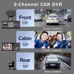3-Channel Dash Camera with 1080P Recording