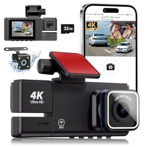 3-Channel 4K Dash Cam with Night Vision