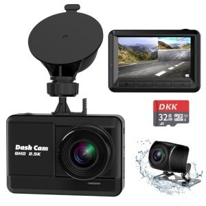 2.5K Dual Dash Cam with Night Vision & Monitor