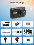 2.5K Dual Dash Cam with Night Vision & Monitor